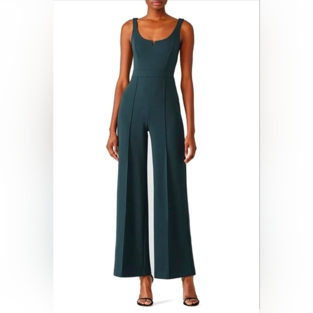 Donna Morgan Sleeveless Wide-Leg Jumpsuit in Hunter Green - Size 14